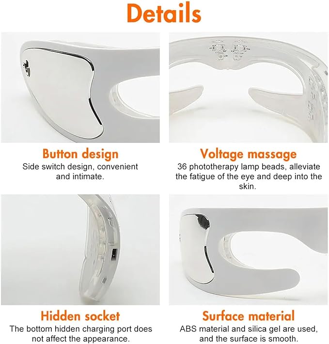 Enhance Collagen, Smooth Wrinkles, Reduce Puffiness, and Firm Skin with Advanced LED Light Therapy Technology, Red Light Therapy Eye Mask for Wrinkles-Velvo Beauty