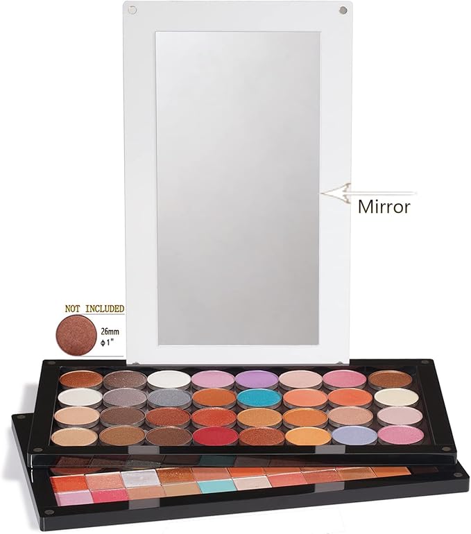 Arcylic Empty Magnetic Eyeshadow Palette Makeup Palette with Mirror stackable Makeup magnetic palette empty 2 layers overlap (dABL2) with a bag of metal sticker-Velvo Beauty