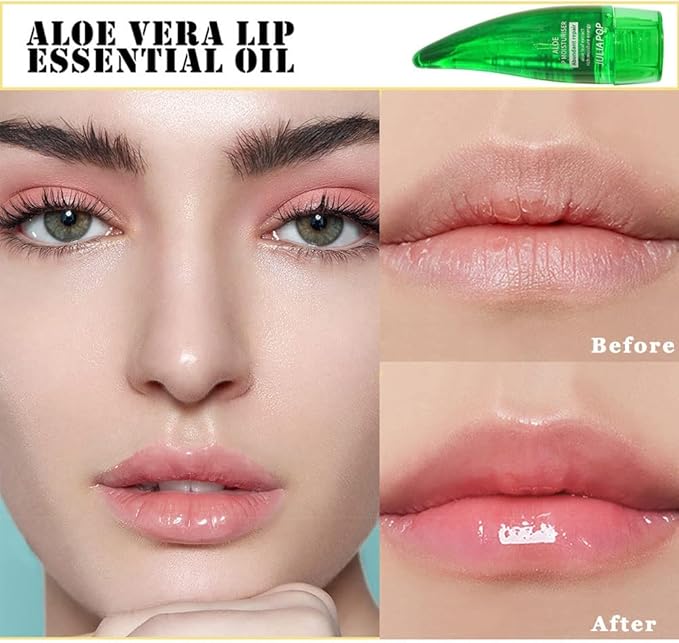 Lip Plumper Set, Natural Lip Plumper Moisturizing Aloe Vera Lip Gloss, Lip Plumper Gloss and Lip Care Serum, Beautiful Fuller, Hydrating & Reduce Fine Lines, Day and Night Ues Set-Velvo Beauty