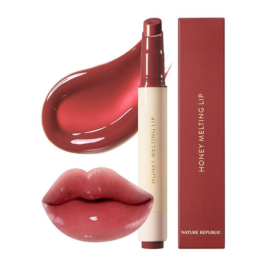 Nature Republic HONEY MELTING LIP (05 PLUM) SOFT LIP STICK, Hydrating Gloss, Moisturizing balms, Sheer tint, Shine & Glowy Finish, korean make up-Velvo Beauty