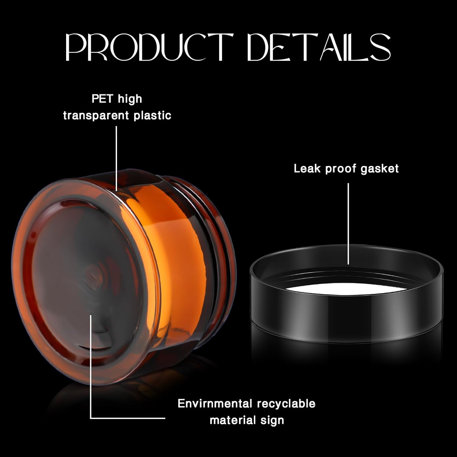200 Pcs 1 oz Empty Bulk Plastic Container Jars with Lid Leak Proof Round Plastic Jars Small Cosmetic Travel Containers for Storage Makeup Creams Lotion Ointments, Amber-Velvo Beauty