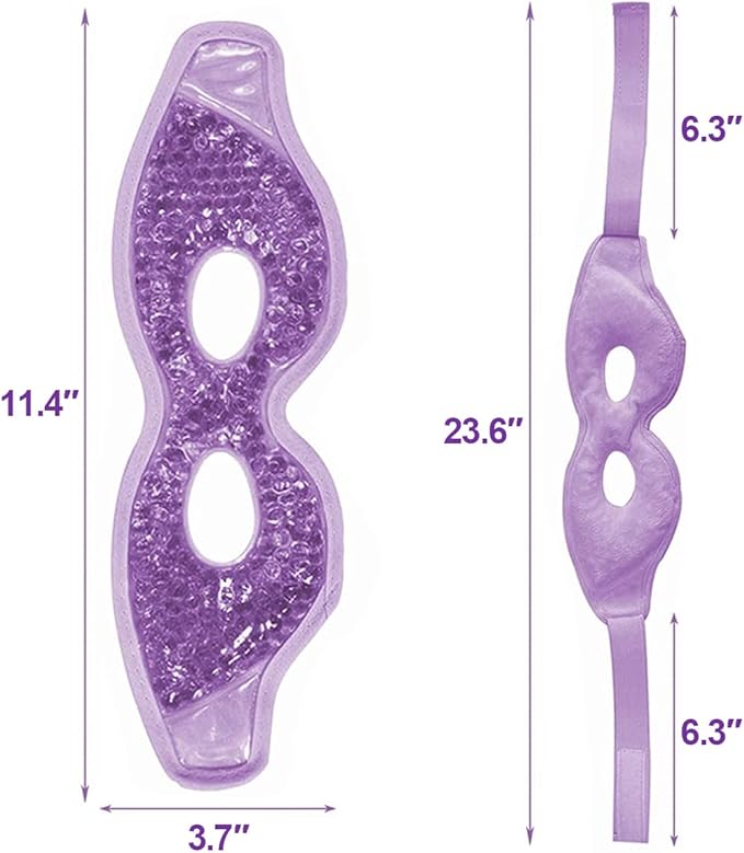 Jakuva 2PCS Cooling Eye Mask Sleeping Mask, Ice Eye Mask & Cold Eye Packs & Heat Cold Compress Pack Eye Spa Pad for Puffy Eyes,Puffiness,Headache,Stress Relief (Pink&Purple)-Velvo Beauty