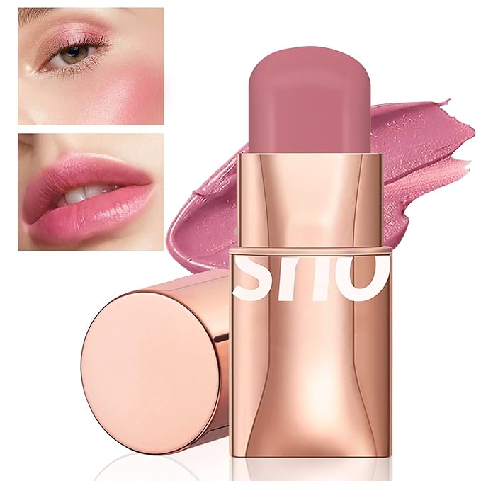 Cream Blush Stick for Cheeks Makeup,Waterproof Blush Face Stick Multi-Use Lip and Cheek Tint,Matte Finish Lightweight Easy to Blend Natural Cream Blusher Makeup for All Skin Tones- Pink-Velvo Beauty