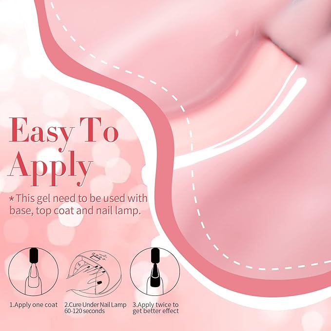 Born Pretty Jelly Nude Pink Gel Nail Polish Sheer Transparent Gel Polish 6Colors Soak Off U v Light Cure Gel Polish Kit for Salon and Nail Art DIY at Home-Velvo Beauty