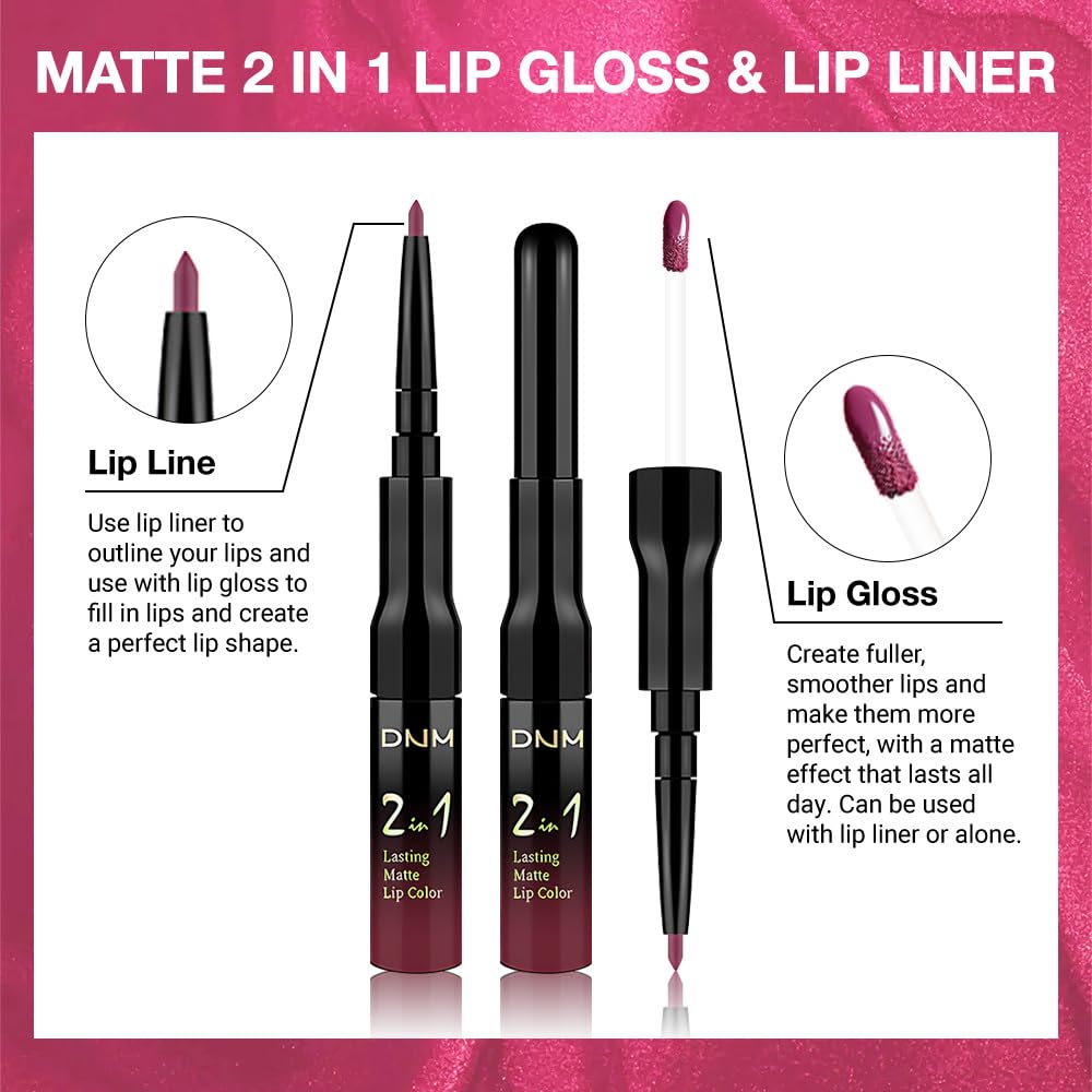 evpct 1Pcs Hot Mauve Matte Lip Liner & Liquid Lipstick Stain Makeup Set for Women, Hot Mauve Lip Liner Stain Long Lasting Waterproof Smudge Proof, Cruelty Free Lip Stick Makeup 24 hours originales, 63-Velvo Beauty