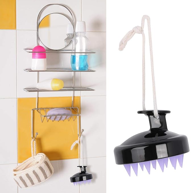 4 Pcs Hair Shampoo Brush Scalp Massager Silicone Scalp Scrubber air Washing Tool for Shower-Velvo Beauty