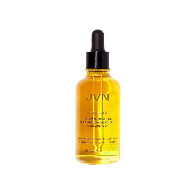 JVN Pre-Wash Scalp Oil & Hair Treatment Oil, Pre Shampoo Dry Scalp Treatment, Scalp Cleansing Oil for All Hair Types, Sulfate Free (1.7 Fl Oz)-Velvo Beauty