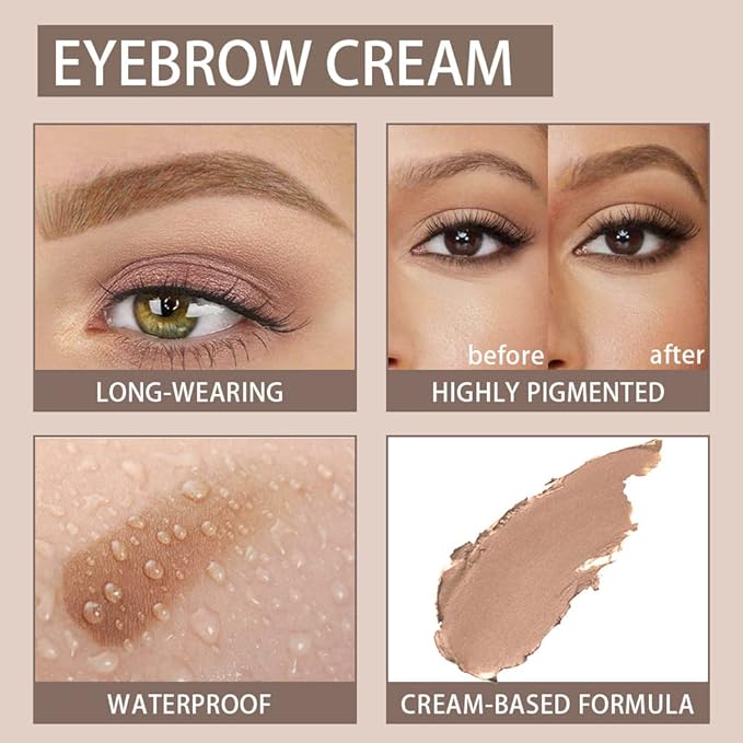 evpct Blonde Eyebrow Powder Pomade Gel Shaper Makeup Kit with Dual-ended Brush, Eyebrow Stencils Kit for Women Shaping, Eye Brow Pomade Stencil Shaper Tinting kits for Women, Long Lasting Waterproof-Velvo Beauty