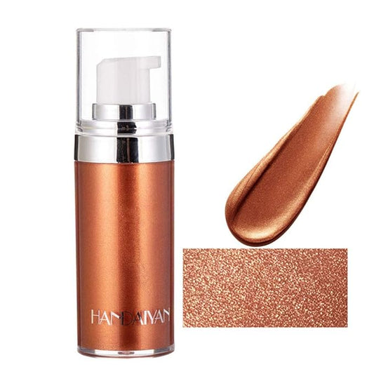 Body Face Luminizer Highlighter Cream Spray Liquid Bronzer Illuminator Glow Glistening Makeup Foundation (#4 Golden Brown)-Velvo Beauty