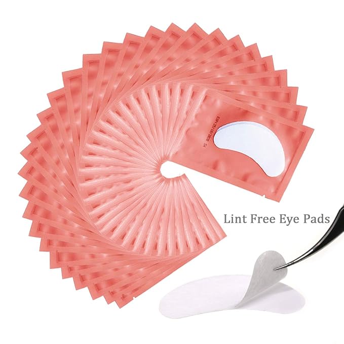 55 Pairs Set, Under Eye Hydrogel Pads, Professional Lint Free Eye Mask Eyelash Extension Gel Patches Kit for Adhesive Lash Beauty Tool (Pink)-Velvo Beauty