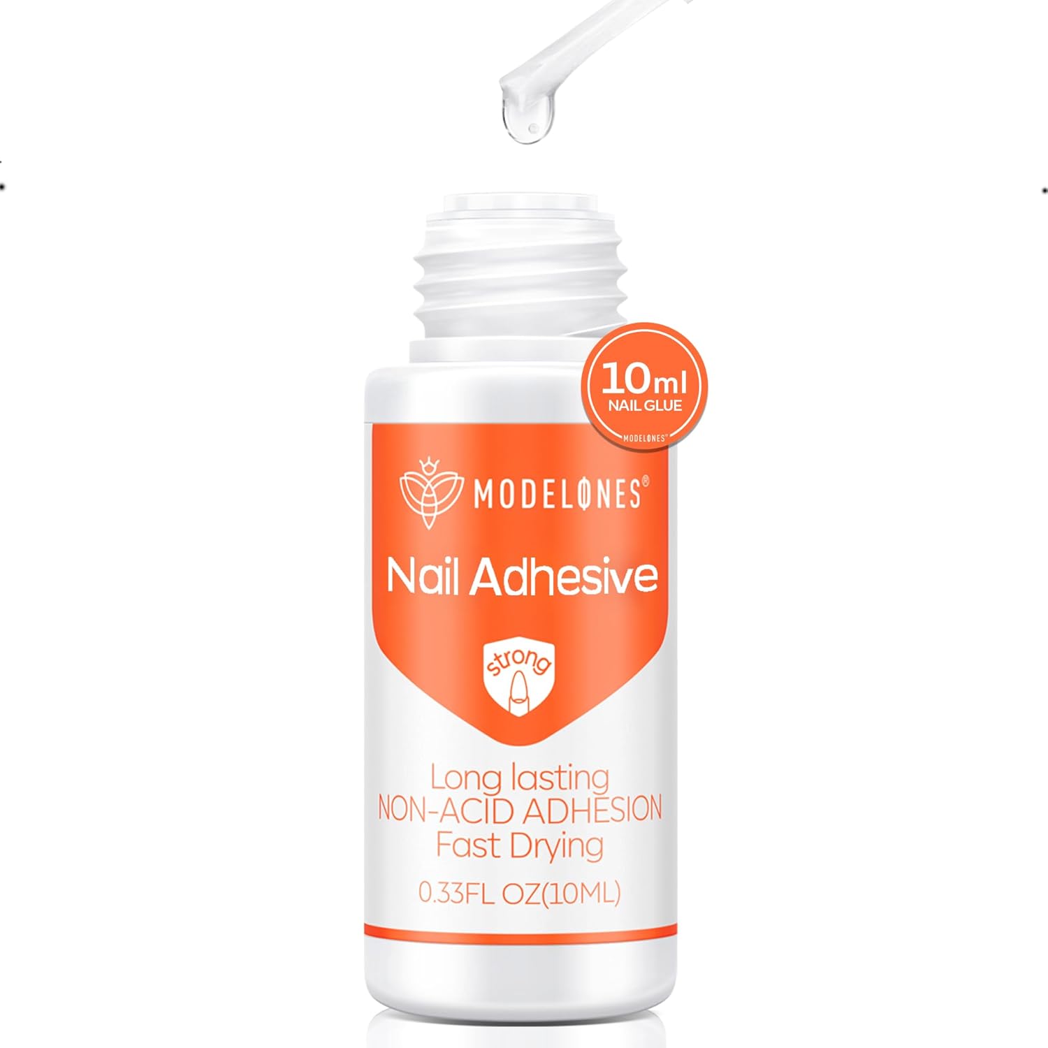 Modelones Nail Glue for Press Ons, Press On Nails and Acrylic Nails, 10 ML Super Strong Long Lasting Gel Nail Glue for Nail Tips, Upgrade Safety Non-Acid Non-Toxic, No need LED Lamp-Velvo Beauty