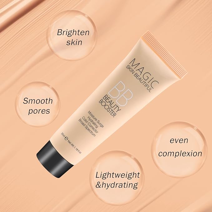 Boobeen Hydrating BB Cream, Full-Coverage Foundation & Concealer, Color Correcting Tinted Moisturizer BB Cream for All Skin Types - Evens Skin Tone (2 Pcs)-Velvo Beauty