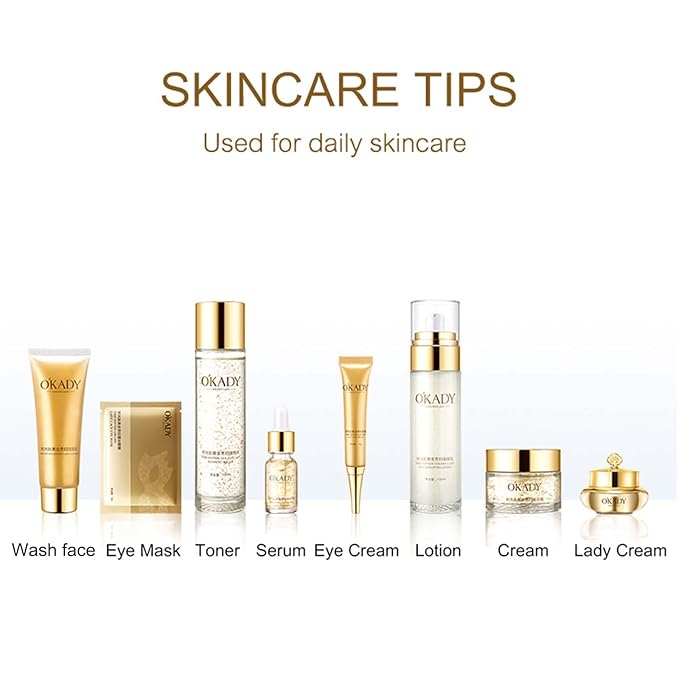 skincare set Anti Aging Skin 10-piece Daily Care Routine Kit With Vitamin C and Peptides Facial Cleanser Eye Mask Toner Serum Eye Cream Lotion Cream Lady Cream Gifts sets for Valentine's Day-Velvo Beauty