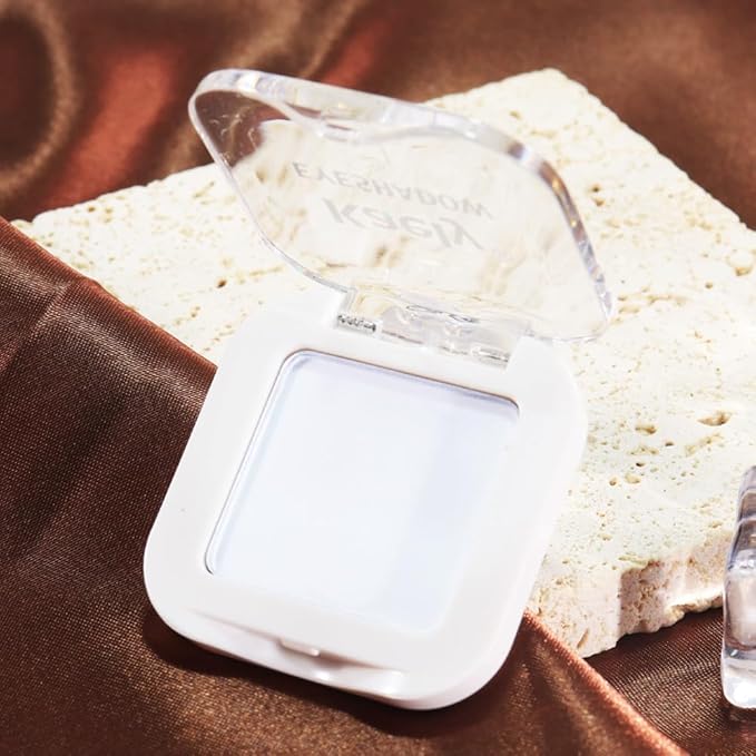 evpct Matte White Eyeshadow Singles, White Matte Cream Powder Eye Shadow Palette Makeup for Older Women, High Pigment Waterproof Monochrome Mini Eyeshadow Palette, sombra de ojos-Velvo Beauty