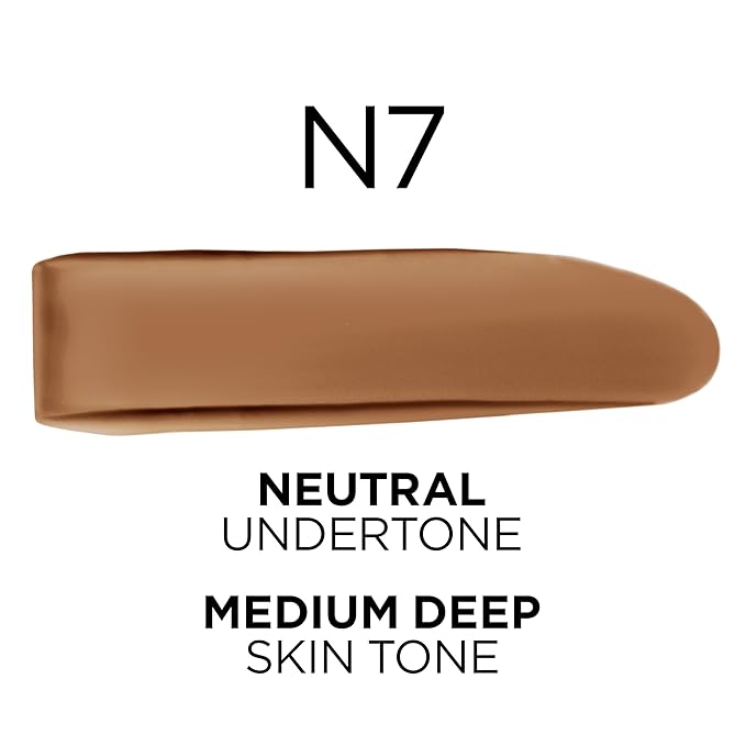 L'Oreal Paris True Match Super-Blendable Foundation, Medium Coverage Liquid Foundation Makeup, N7, Medium Deep, 1 Fl Oz-Velvo Beauty