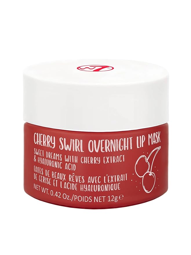 W7 Sweet Dreams Overnight Cherry Swirl Lip Mask - Cherry Extract & Hyaluronic Acid - For Hydrated, Full Looking & Irresistible Lips-Velvo Beauty