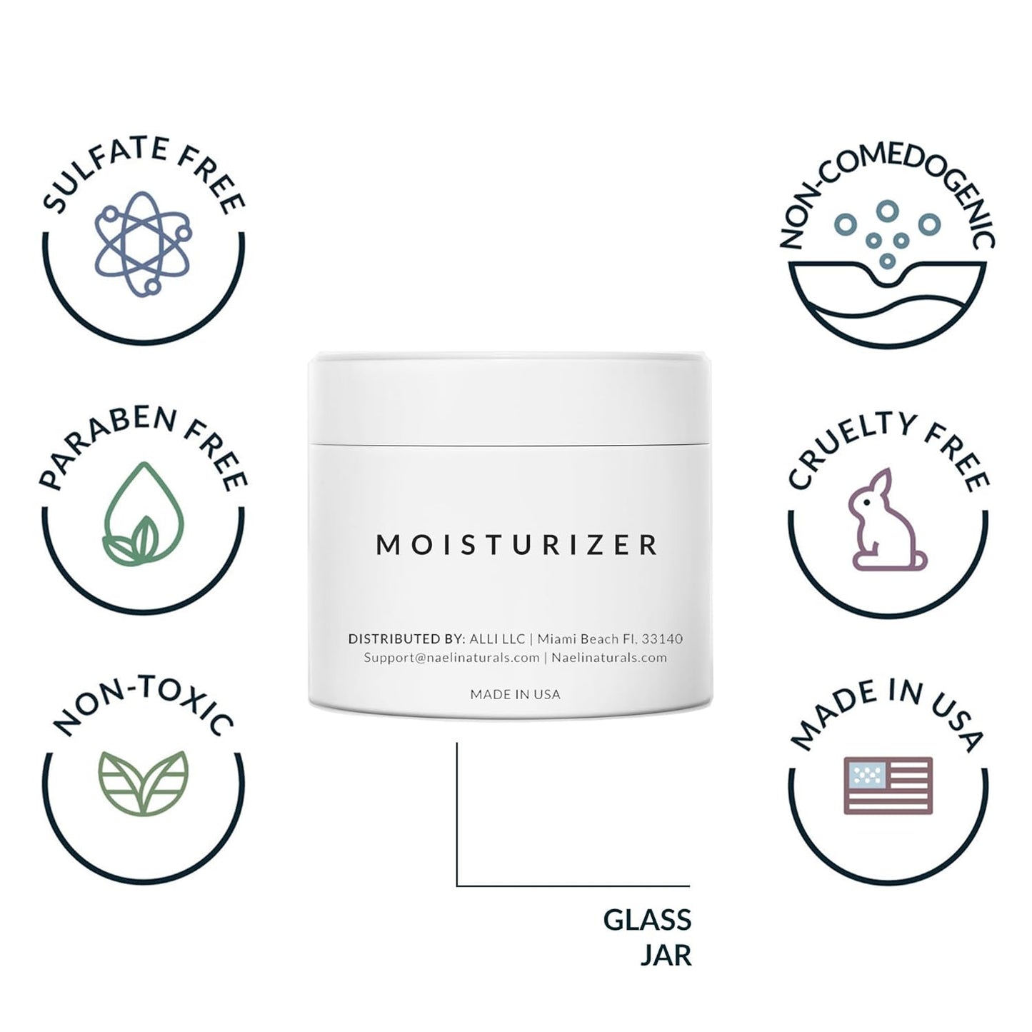 NAELI Face Moisturizer with SPF 30, Anti Aging Collagen & Peptide Cream, Reduces Wrinkles - Lightweight Skin Hydration with Hyaluronic Acid, Paraben Free & Non-Comedogenic Sunscreen, 3.4 oz-Velvo Beauty