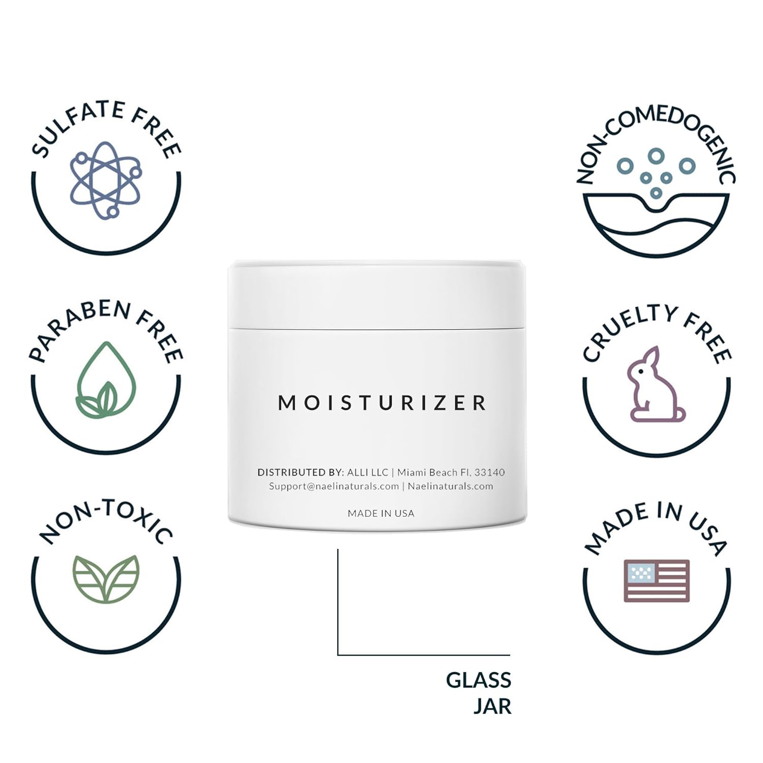 NAELI Face Moisturizer with SPF 30, Anti Aging Collagen & Peptide Cream, Reduces Wrinkles - Lightweight Skin Hydration with Hyaluronic Acid, Paraben Free & Non-Comedogenic Sunscreen, 3.4 oz-Velvo Beauty