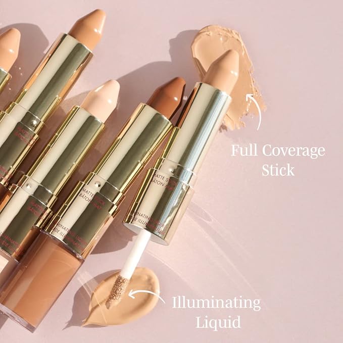 Wander Beauty Dualist Matte and Illuminating Concealer Makeup - Golden Rich - Dual-Ended Matte Concealer Stick + Liquid Concealer - Full Coverage Concealer Brightens & Hydrates Under Eyes - 0.28 fl oz-Velvo Beauty