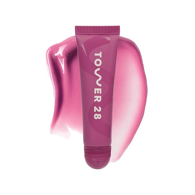 Tower 28 LipSoftie Hydrating Tinted Lip Treatment Balm, Moisturizing Lip Mask for Chapped Lips - Confetti Cake, Sheer Lavender Pink-Velvo Beauty