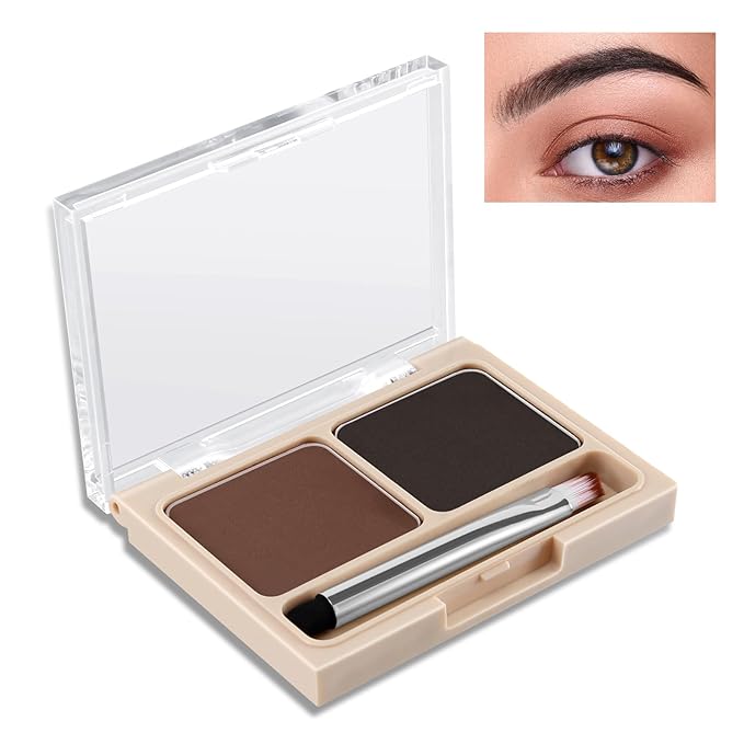 Boobeen 2-Color Eyebrow Palette, Brow Powder Makeup for Sculpting and Defining Brow, Eye Contour Kit with Brush Applicator-Velvo Beauty