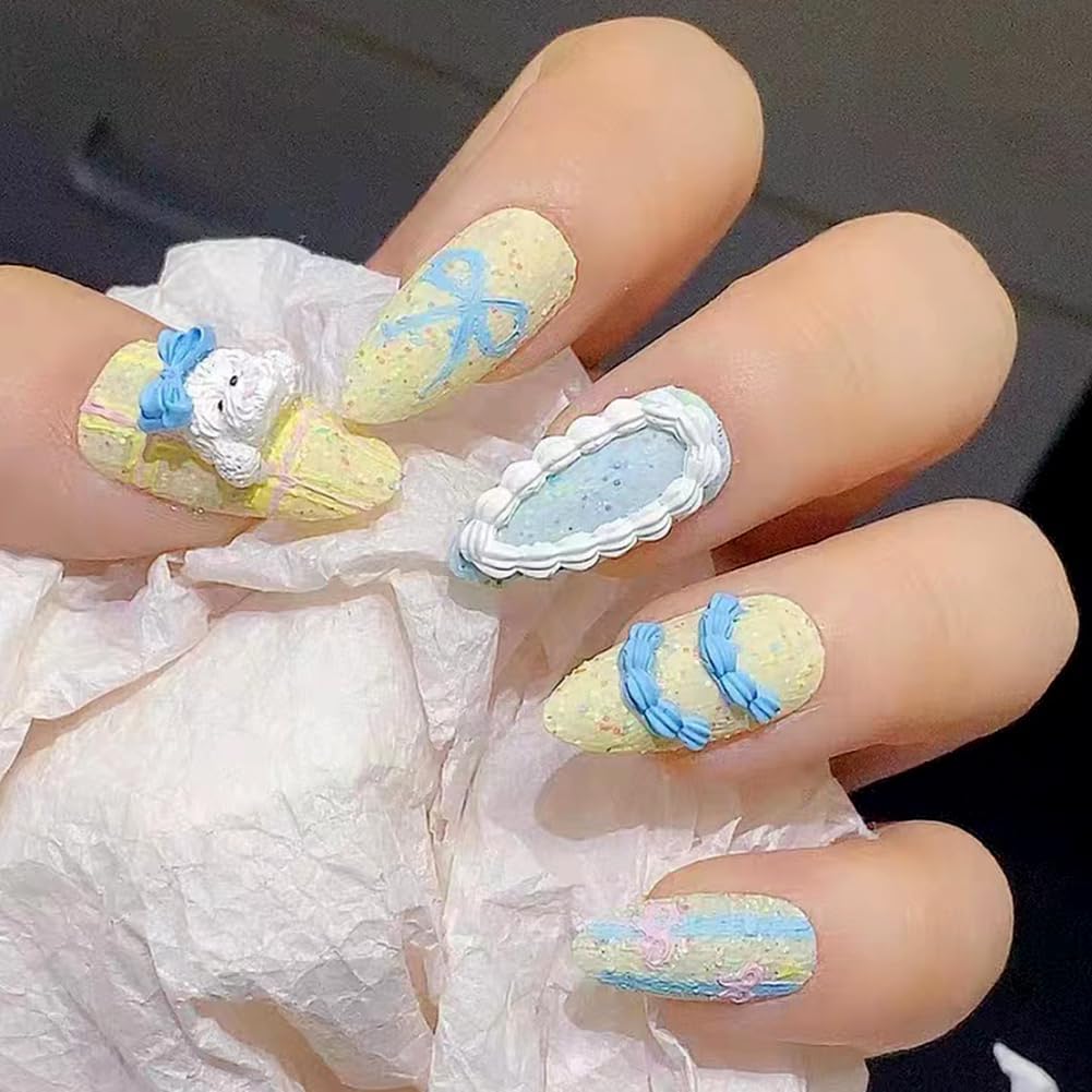 Nail Art Silicone Mold Embossed Cream Chain Design DIY Manicure 3D Carving Template with 6 Patterns, Resin Craft Making Tool Mould for Women Nail Decoration-Velvo Beauty