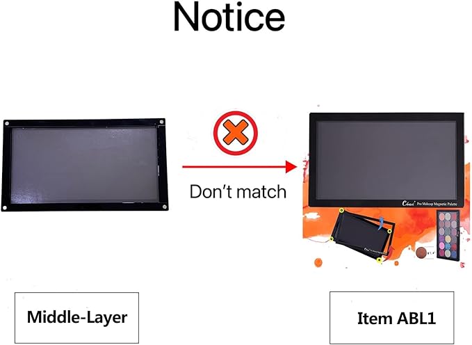 Acrylic Magnetic Makeup Palette Eyeshadow Palette Empty for ABL2 and dABL2 only Additional Stackable Layer for More Space (Stackable Single Layer) Unsuitable for ABL1-Velvo Beauty