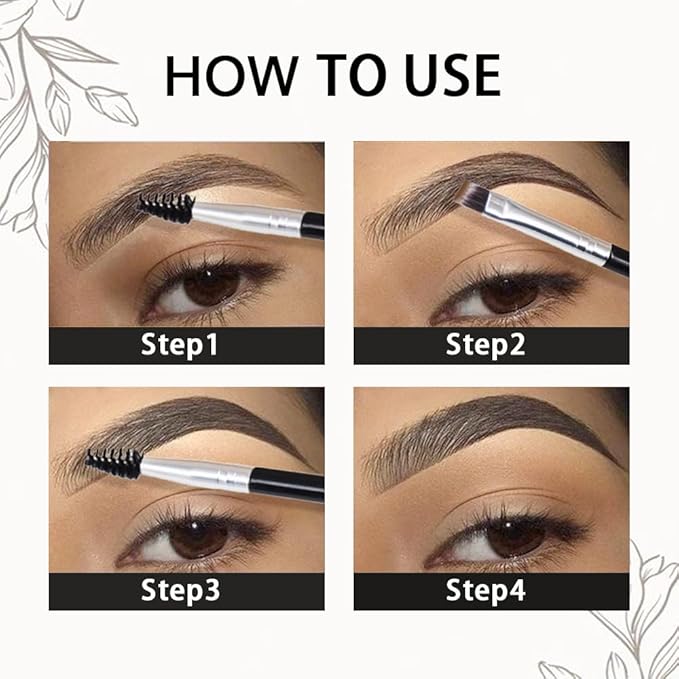 Medium Brown Eyebrow Powder Pomade Gel Shaper Makeup Kit with Dual-ended Brush, Eyebrow Stencil Kit for Women Shaping, Eye Brow Pomade Stencil Shaper Tinting kits for Women Long Lasting Waterproof-Velvo Beauty