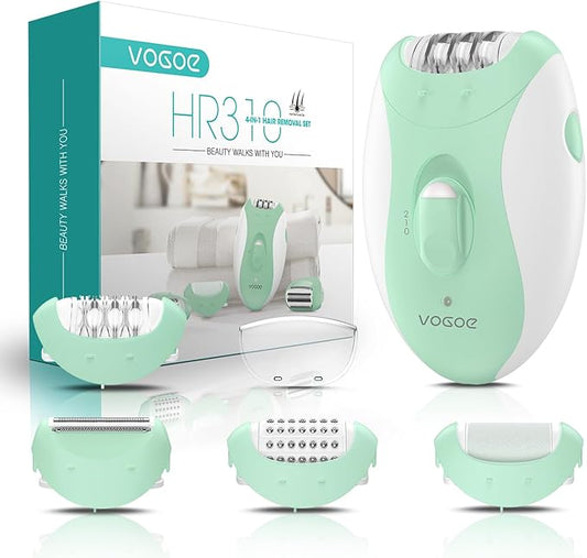 Epilator for Women-Cordless Epilators Hair Removal for Women, 4-in-1 Electric Razor Hair Remover, 2 Speeds & 21 Tweezers for Face Legs Arms Armpit Bikini, Green HR310-Velvo Beauty