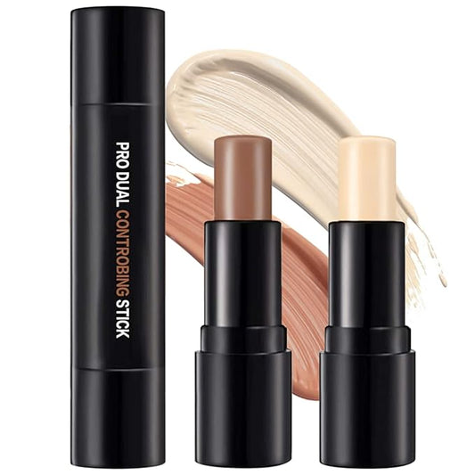 Double-End Contour Highlighter Stick Contour Stick, Face Highlighter, Contour Makeup Contouring Sticks Cream Concealer (4)-Velvo Beauty