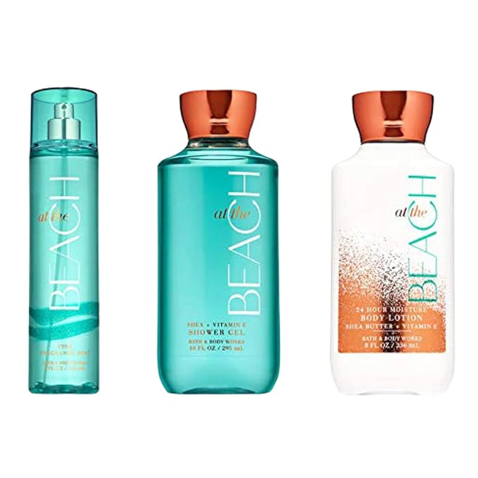 Bath & Body Works ~ Signature Collection ~ At The Beach ~ Shower Gel ~ Fine Fragrance Mist & Body Lotion ~ Trio Gift Set-Velvo Beauty