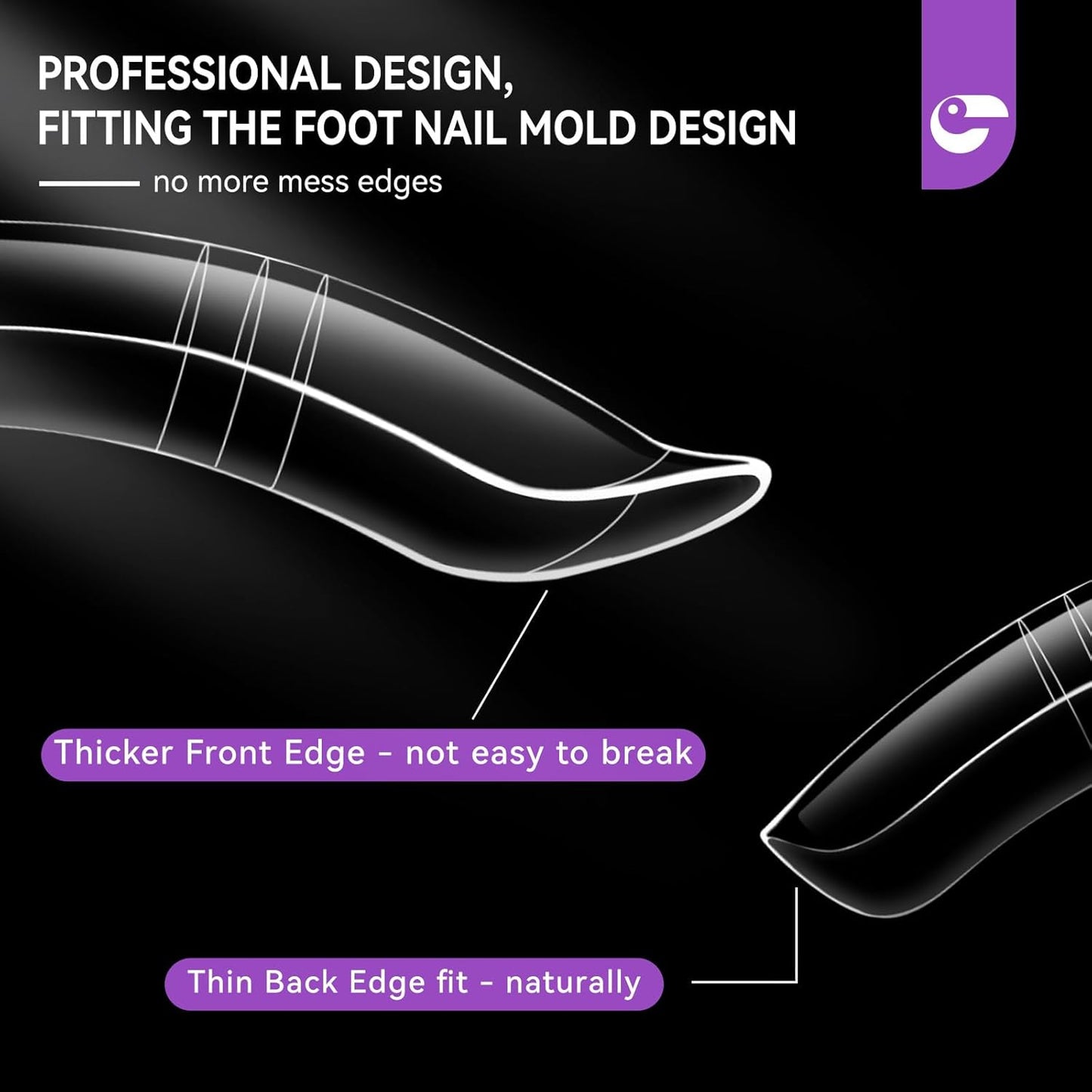 Gelike EC Toes Dual Forms for Extension: 300 Pcs Color Nail Form, 15 Size Nail Forms For Builder, Half Matte Gel Forms For Manicure Art Design Salon Diy-Velvo Beauty