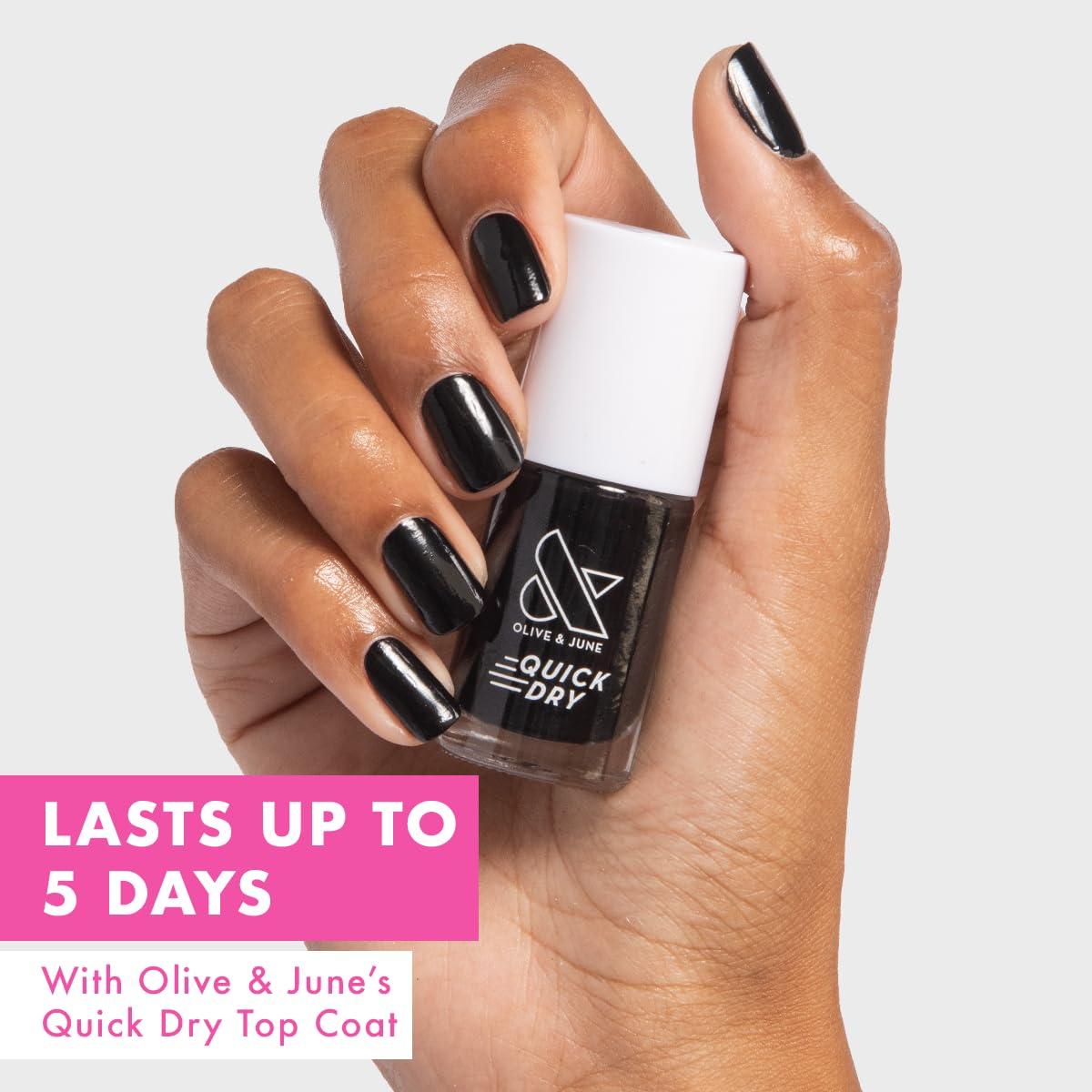 Olive & June Quick Dry Nail Polish | Instant, Fast-Drying, Smudgeproof Color | 15-free, Vegan, Cruelty-Free Formula | Lasts up to 5 Days | Salon-Quality Manicure Pedicure at Home | Cateye Inky Black-Velvo Beauty
