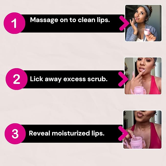 Minimo Candy Lip Exfoliator Scrub & Moisturizer - Lip Scrubber Exfoliator- Lip Brightening For Dark Lips Smoker| Removes Dead Skin from Dry Chapped Lips - Nourishes & Hydrates(1 oz) Grape Nectar-Velvo Beauty