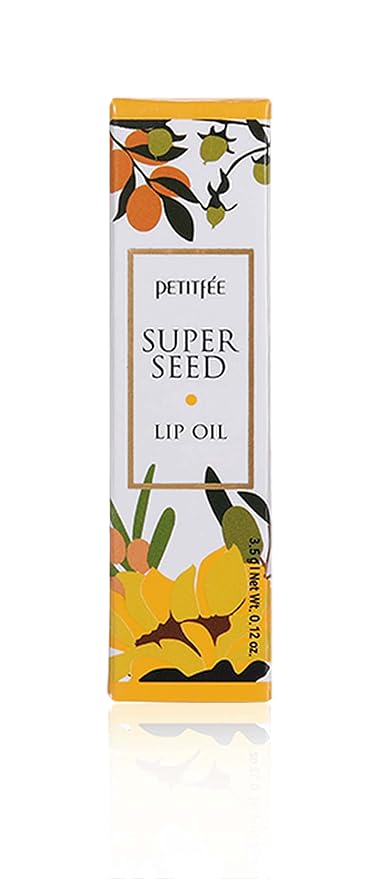 PETITFEE Lip Oil Super Seed | 0.10 Oz | Glass Lip, Healthy Lip Care, Moisturizing Lip Oil with Honey, Propolis, Herbal Oil, Glowy, Revitalizing, Calming Lip, Non-sticky, Non-artificial Colors-Velvo Beauty