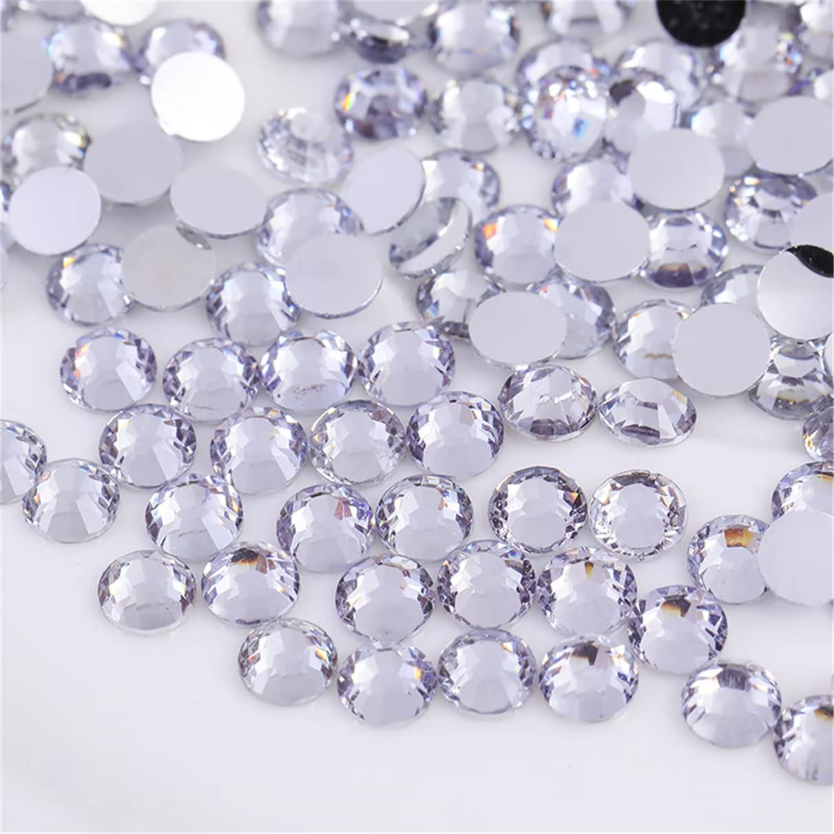 1500 Pieces SS16 4mm Flatback Rhinestones Clear Glass Round Gems Crystals for Nail Art DIY Crafts Clothes Shoes Bags （White）-Velvo Beauty