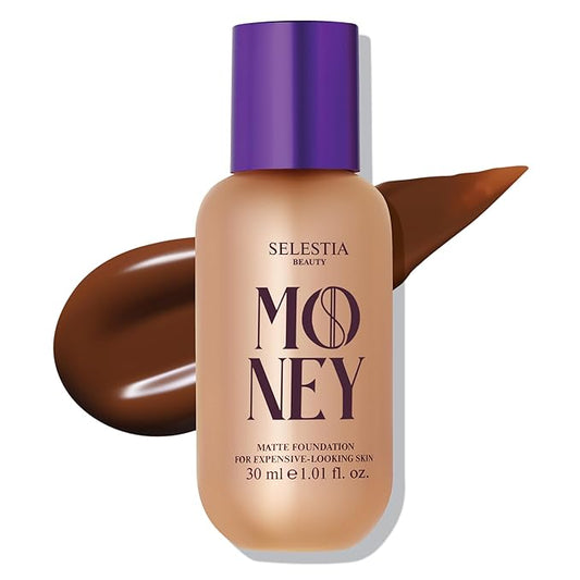 Matte Foundation Money - Long-Lasting Makeup Foundation with Flawless & Buildable Coverage - Liquid Foundation for All Skin Types (Mocha)-Velvo Beauty
