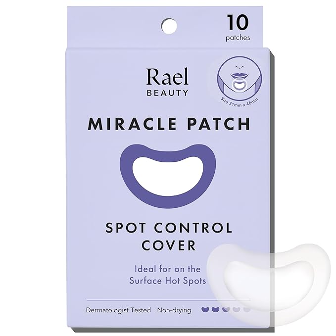 Rael Pimple Patches, Miracle Spot Control Cover - Hydrocolloid Acne Patch, Strips for Zits and Blemish, Korean Skin Care, Vegan, Cruelty Free (10 Count)-Velvo Beauty