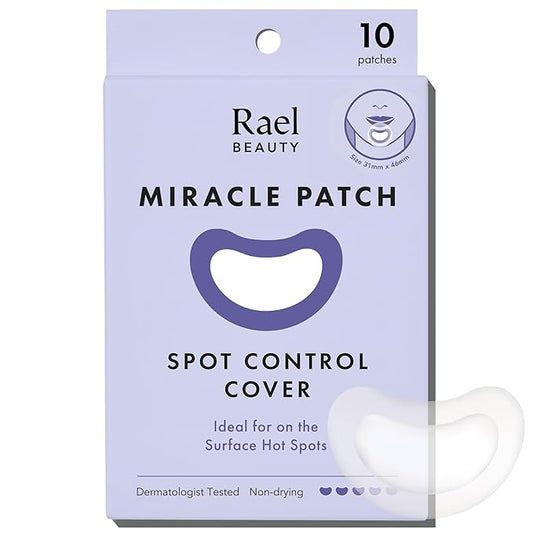 Rael Pimple Patches, Miracle Spot Control Cover - Hydrocolloid Acne Patch, Strips for Zits and Blemish, Korean Skin Care, Vegan, Cruelty Free (10 Count)-Velvo Beauty