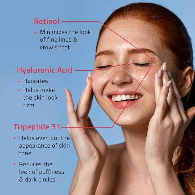 YEOUTH Retinol Eye Cream with Hyaluronic Acid, Hydrating Under Eye Cream for a Refreshed Appearance, Retinol Cream for Face, Eye Care 2oz-Velvo Beauty