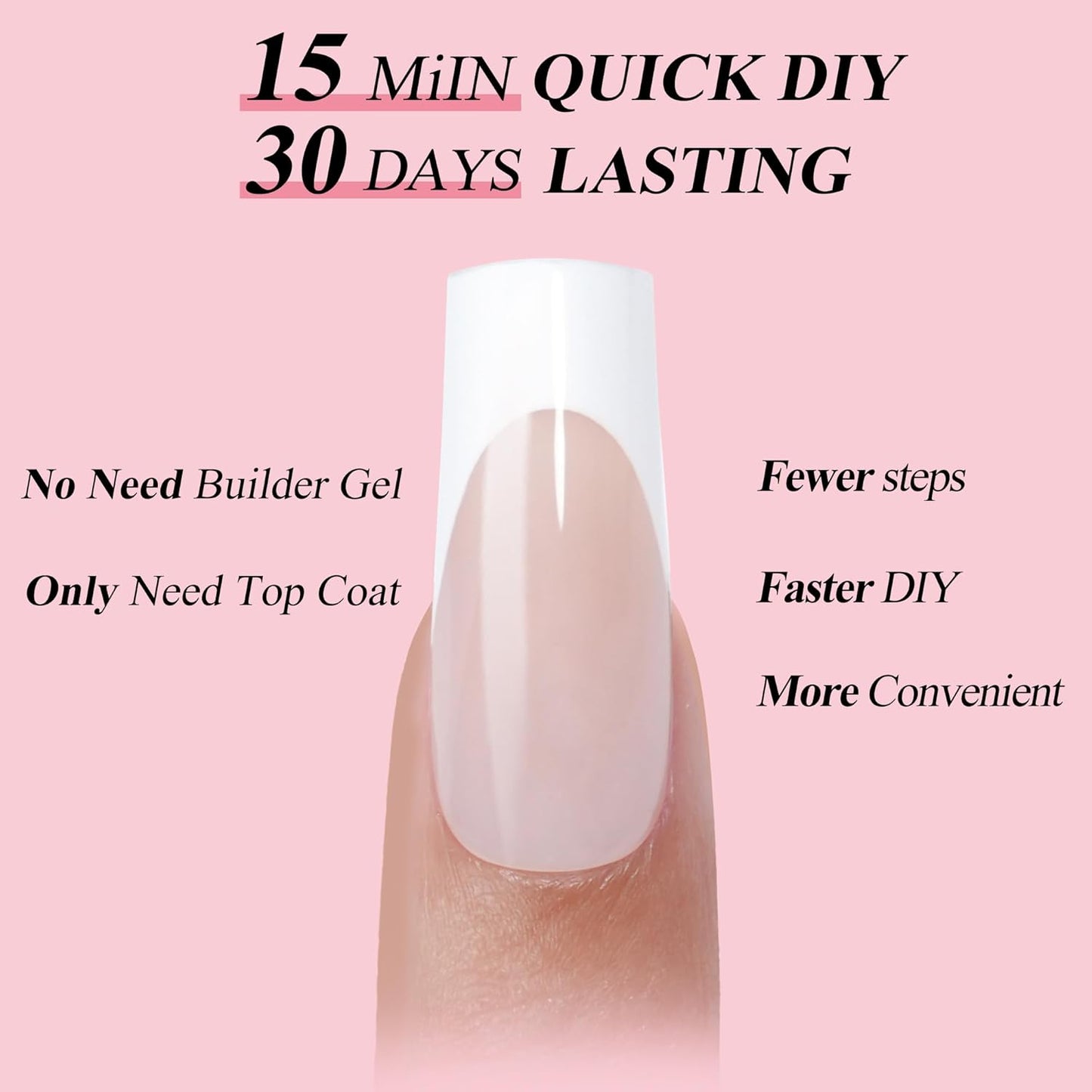 French Gel Nail Tips - Jofay Fashion French Tip Press on Nails 10-Piece Set 320Pcs, 3 in 1 Nude long Square Nail Tips, No Need to File Acrylic Fake Nails for Nail Art DIY & Nail Extension, 16 Sizes-Velvo Beauty