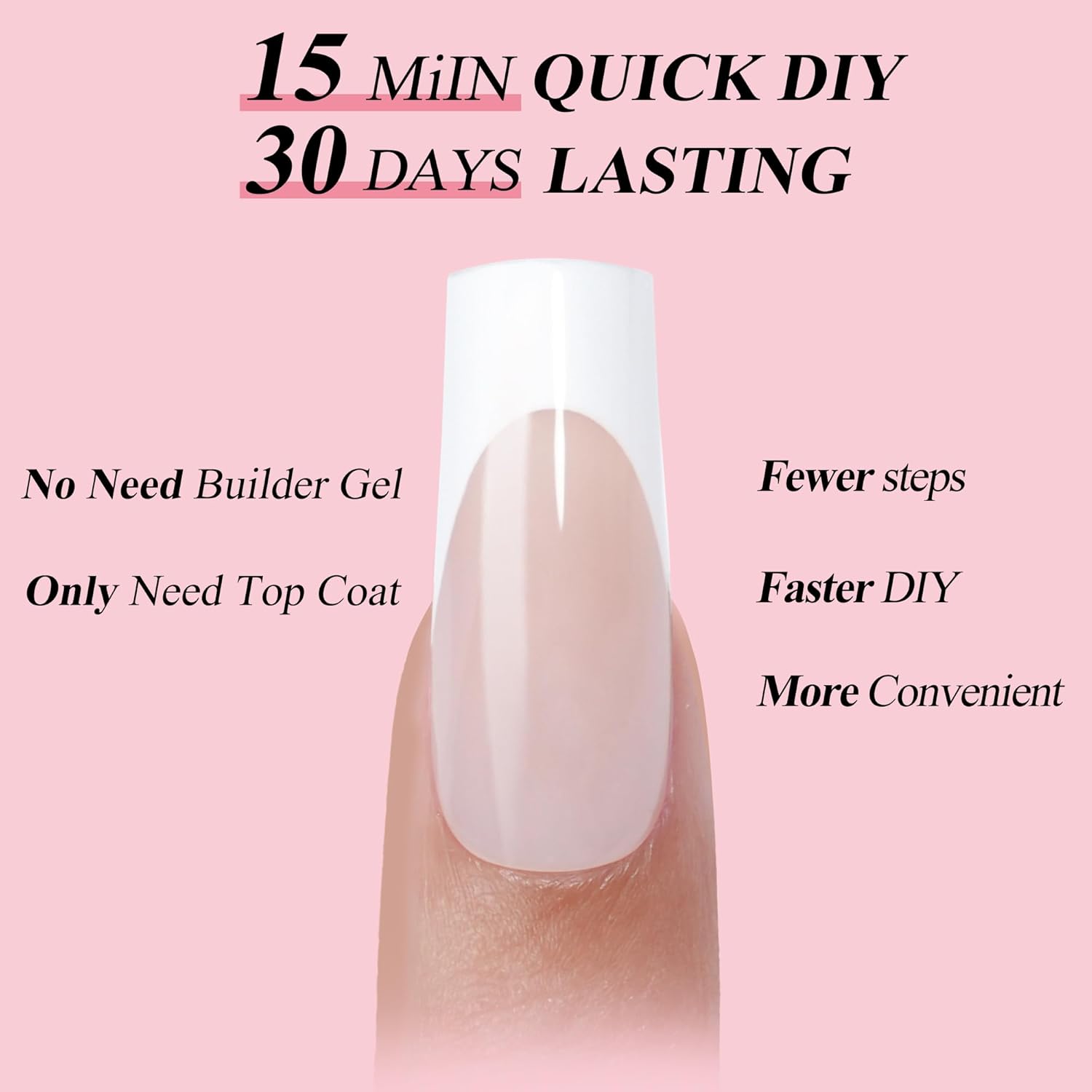 French Gel Nail Tips - Jofay Fashion French Tip Press on Nails 10-Piece Set 320Pcs, 3 in 1 Nude long Square Nail Tips, No Need to File Acrylic Fake Nails for Nail Art DIY & Nail Extension, 16 Sizes-Velvo Beauty