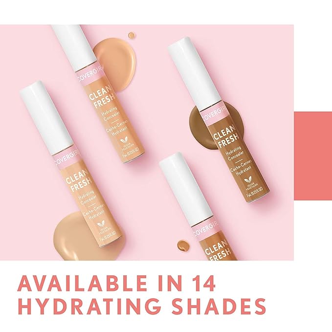 COVERGIRL Clean Fresh Hydrating Concealer, Light, 0.23 Fl Oz-Velvo Beauty