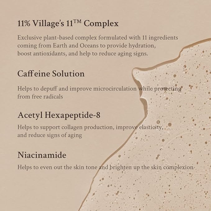 Hydro Boost Caffeine Eye Serum (0.33 fl.oz./10ml) - With 10% Caffeine Solution, Niacinamide & Hexapeptide-8, Depuff, Elasticity, Antiwrinkle and Brightening-Velvo Beauty