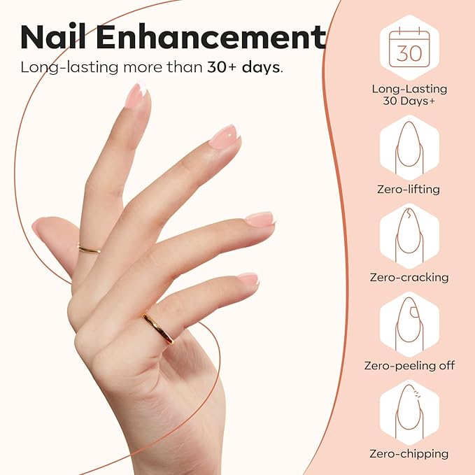 modelones Builder Nail Gel, 8-in-One Sheer Nude Pink Builder, Apricot Blush Pink Rubber Base for Nail Thickening Apex Building LED Lamp Cured Hard Strengthener Extend Color Gel Polish for DIY Salon-Velvo Beauty