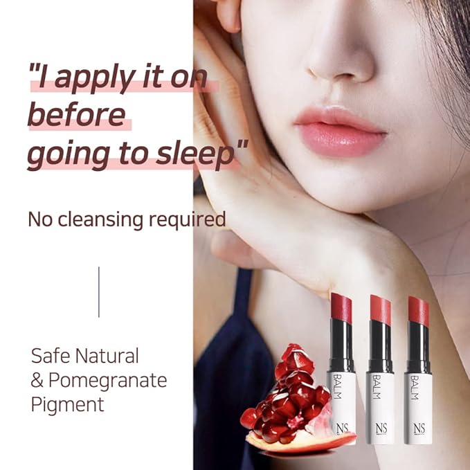 NATURAL SHINE NS BEAUTY Lux Triple Lip CURE Glossy Balm ATHENA (Red Orange) | Chapstick Hydration and Exfoliator | Overnight Lip Treatment Care Deep Nourishing for Dry Cracked Chapped Lips (0.17oz)-Velvo Beauty
