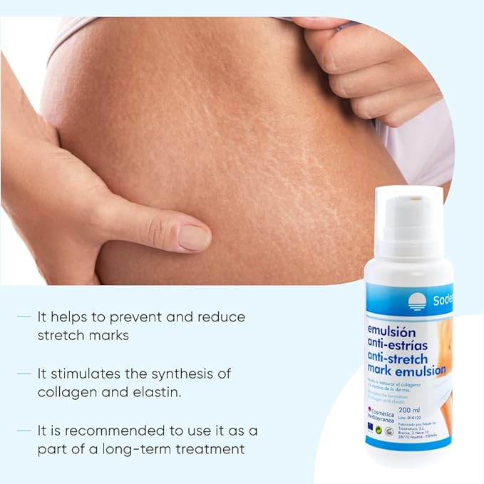 Anti-stretch mark cream ideal for pregnancy/Prevents and reduces the formation of stretch marks and scars/Regenerating postpartum anti-stretch mark gel with Rose Hip Hip oil-Velvo Beauty