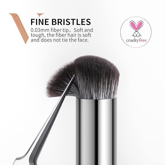 DUcare Concealer Brush Under Eye, Angled Small Nose Contour Brush, Mini Thin Slanted Foundation Dark Circles Puffiness, Puffy Face Eyebrow Eyes, Liquid Cream Blending-Velvo Beauty