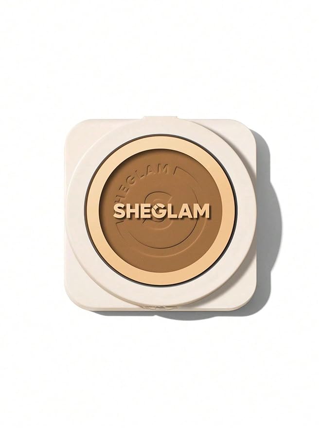 SHEGLAM SKin-Focus Full Coverage Powder Foundation Oil-Control Lightweight Face Pressed Powder Makeup-Golden-Velvo Beauty