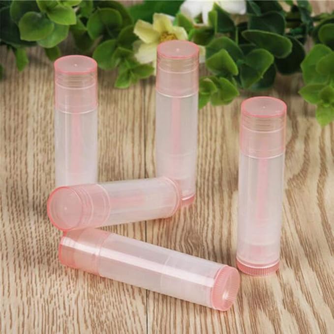 5ml 50 Pcs Empty Clear Lip Balm Tubes Containers with Twist Bottom and Multi Color Caps for Making Lip Balm,DIY Cosmetic Tubes-Velvo Beauty